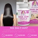 Doctor Danielle Hair Skin and Nails Vitamins for Women and Men– Biotin 5000 mcg Supplement to Support Normal Hair Growth and Glowing Skin, Organic Coconut Water, Rice Phytoceramides 3
