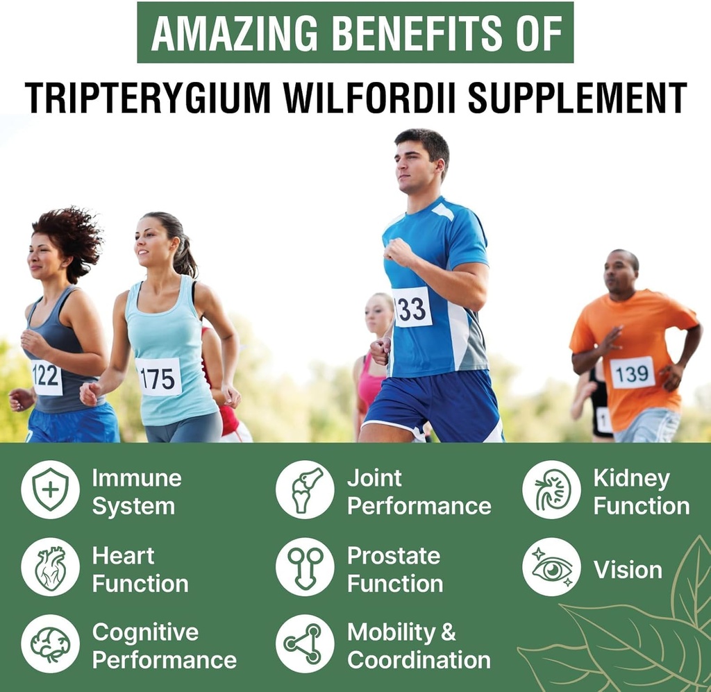 1200 MG Thunder God Vine Root Extract 20:1 Supplement, Tripterygium Wilfordii Herbal Supplement, Vegan Formula with Lei Gong Teng Extract, 60 Capsules 6