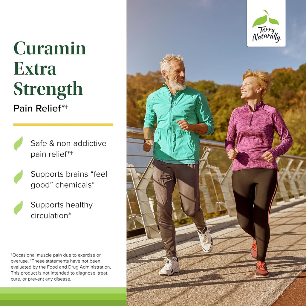 Terry Naturally Curamin Extra Strength - Curcumin & Boswellia for Healthy Circulation Support - Turmeric Supplement to Support Joints, Muscle Health & Endorphin Production - 90 Tablets 4