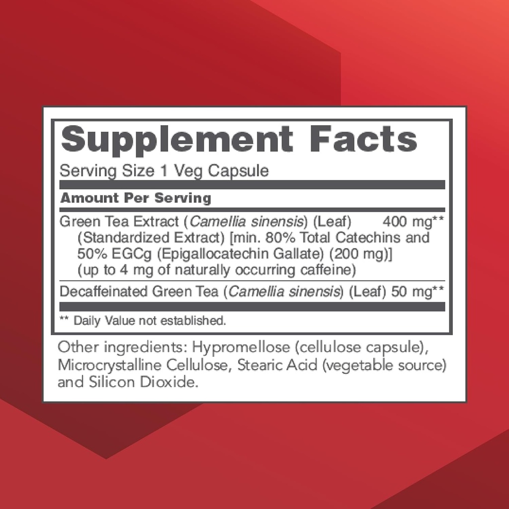 Protocol EGCg 200 mg - 200 mg EGCg Green Tea Extract - Phytonutrients & Polyphenols Supplement* - Kosher & Vegan - 90 Veg Capsules 3