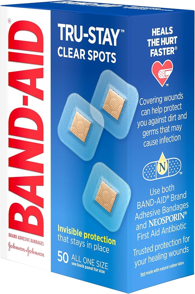 Band-Aid Brand Tru-Stay Clear Spots Bandages for Discreet First Aid, All One Size, 50 Count 6