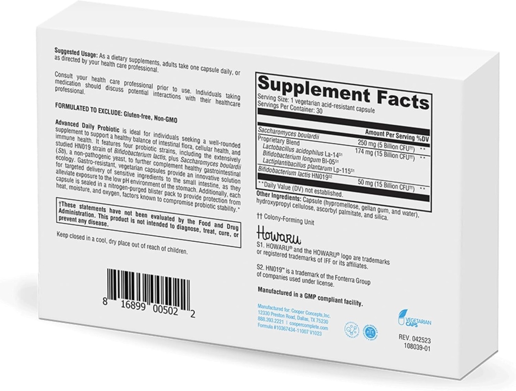 Cooper Complete Advanced Daily Probiotic- 35 Billion CFU | Provides Probiotics to Support Gut Microflora. 30 Capsules. Pack of 1 3