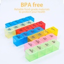 Weekly Pill Organizer 4 Times a Day, 7-Day Pill Boxes, Monthly Medication Organizer 28 Days Portable Compartments & Moisture-Proof Outer Case for Vitamins, Fish Oils, Supplements(Color) 6