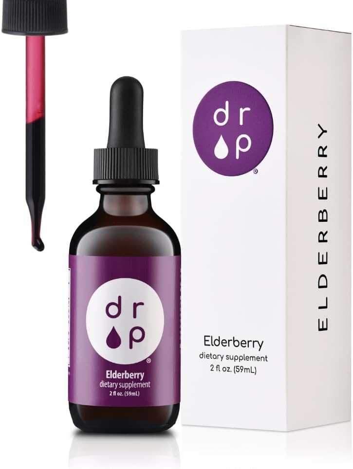 Elderberry Liquid Drops with Vitamin C – Immune Support Supplement for Kids & Adults – Vegan, Gluten Free, Non-GMO, No Sugar, No Artificial Preservatives – 2 Month Supply by Drop Supplements 2
