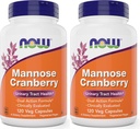 NOW Foods Mannose Cranberry, 120 Capsules (Pack of 2) - with PAC - 450mg dMannose, 250mg Whole Cranberry - Urinary Tract Health* - Vegan Friendly Supplement, Non-GMO 2