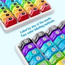 Monthly Pill Organizer 1-Time a-Day: 30 Day Pill Organizer with Labels, Portable Monthly Pill Box, Month Pill Holder ith Portable Zipper Bag for Vitamin, Medicine, Fish Oil, Supplements 3