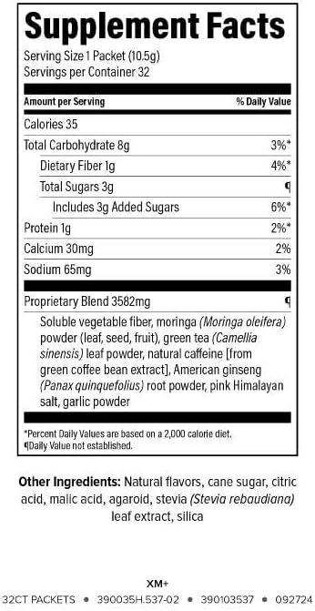 Isagenix XM+ - Natural Energy Support Drink Powder - Infused with Green Tea - Made with Shade-Dried Moringa Leaves - Individual Serving Packets (32 Servings) 3