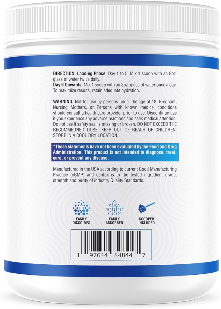 NutraScience Creatine Monohydrate Powder with BioPerine, Supports Lean Muscle Growth and Recovery, 60 Servings, 5000mg Per Serving, Unflavored, GMP sertified, Vegan Friendly, Non GMO 4