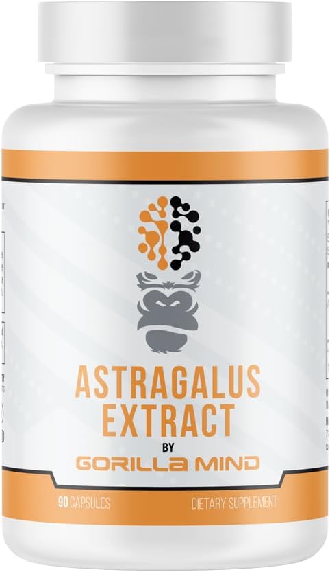 Gorilla Mind Astragalus 750mg Capsules - Long Term Immune Support and Improved Cardiovascular Health (90 Capsules) 2