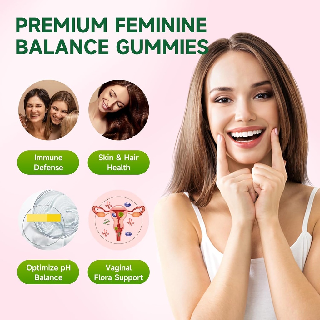 Premium Feminine Balance Gummies for Women's Immune Health, Hawaiian Pineapple Gummies Support PH Balance & Vaginal Health, Vegan, Gluten-Free, 120 Count 5