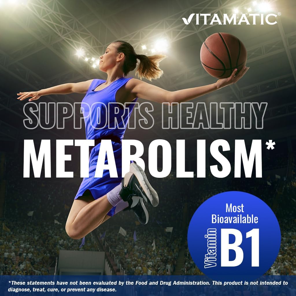 Vitamatic Benfotiamine 300 mg – Fat-Soluble Vitamin B1 – 90 Vegetarian Capsules per Bottle – 2 Bottles (Total 180 Capsules) 5
