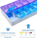 VOFOON Travel Pill Organizer 2 Times a Day, PU Leather Portable Pill Case for Women/Men, 7 Day AM PM Pill Box with Travel Pouch Medicine Organizer for Vitamins Medicine Fish Oils Supplements (Small) 5