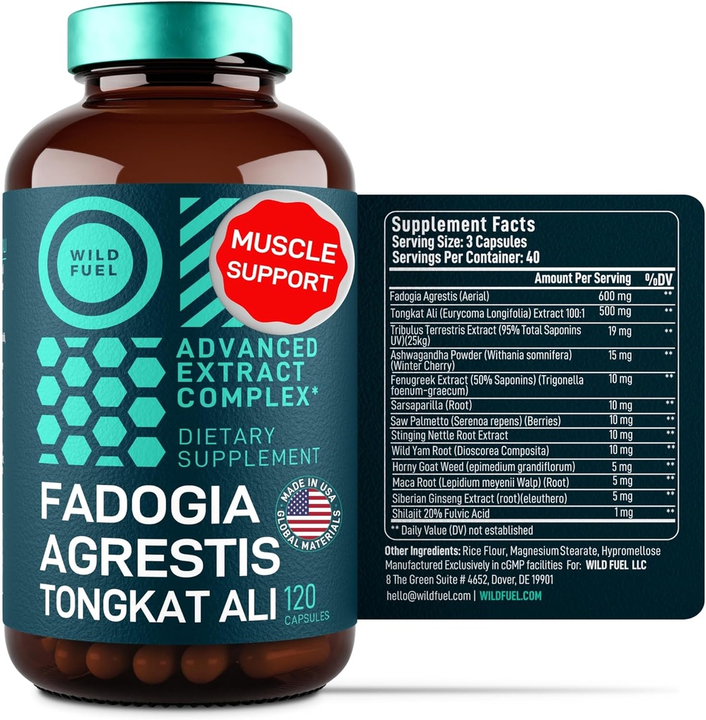 HMB Supplements with VIT D3 and Fadogia Agrestis Complex Muscle Power & Recovery Bundle 6