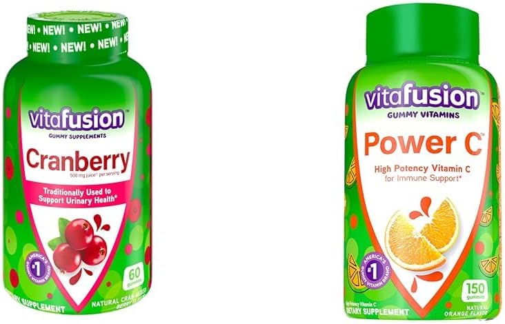 Vitafusion Cranberry Gummies for Women, 500mg per Serving, 60ct Power C Vitamin C Gummies, Orange Flavored, 282mg Vitamin C, 150 Count 2