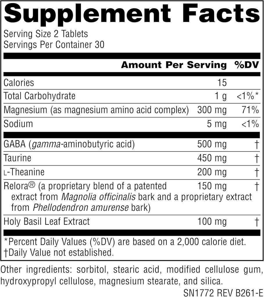 Source Naturals Serene Science Theanine Serene with Relora - Calm Mind & Body - 60 Tablets 3