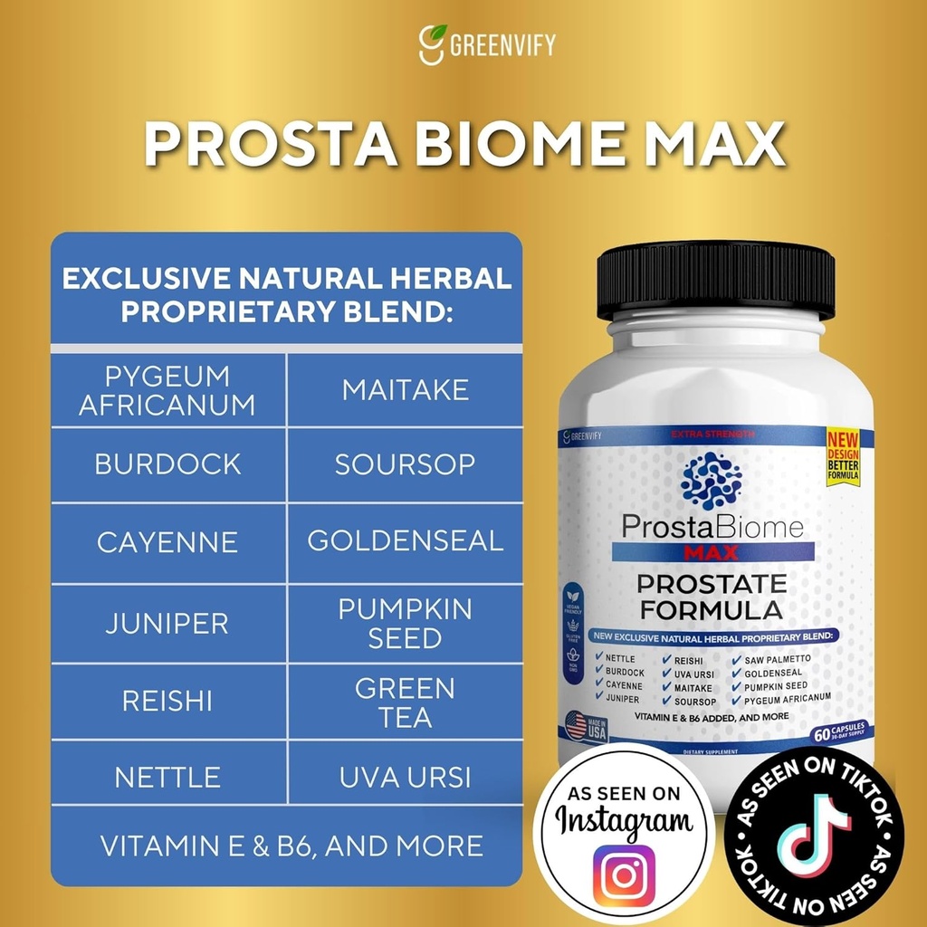 ProstaBiome Max Prostate Support Formula, Natural Herbal Blend with Saw Palmetto, 60 Capsules, 30-Day Supply (10) 4