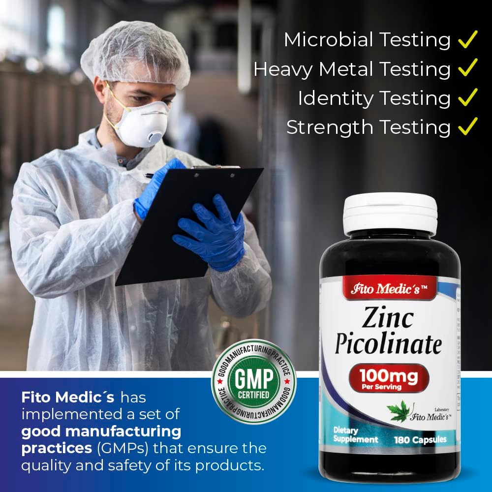 LAB | zinc supplements | zinc 100mg | Zinc Picolinate | Immune Support Supplement | 180 Capsules| zinc supplements | Ultra high Absorption. 6