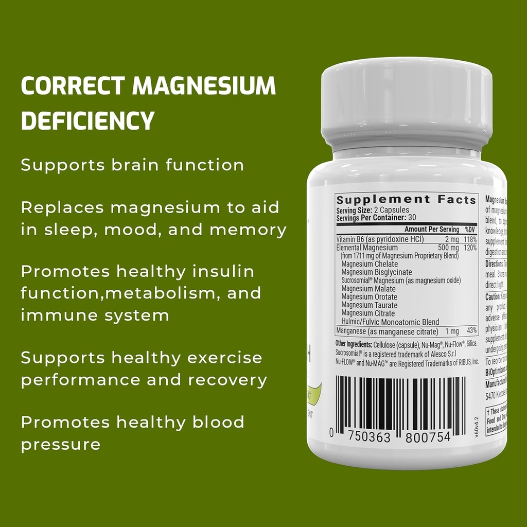 BiOptimizers Magnesium Breakthrough 4.0, (60 Capsules) & Cycle Care, (90 Capsules) - Natural Sleep, Brain, and Menstrual Relief Support Supplement Bundle 5