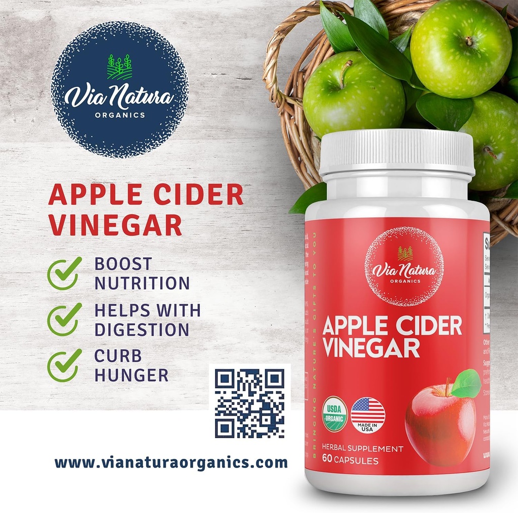 Apple Cider Vinegar Capsules 1000mg | Organic Herbal Supplement | 60 Capsules 4