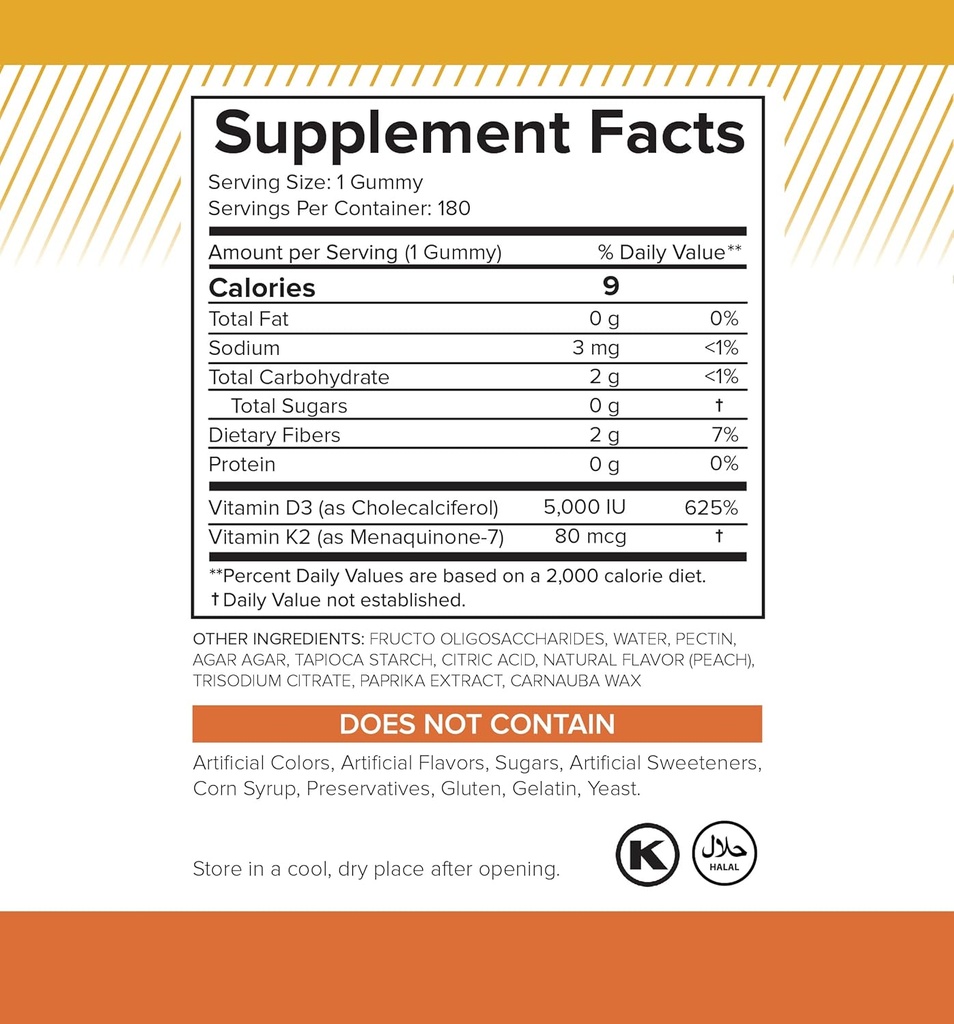 Sugar-Free Magnesium Gummies (180 Gummies) and Sugar-Free Vitamin D Gummies (180 Gummies) – Immune Support & Relaxation Value Bundle, Gelatin-Free, Gluten-Free, Vegan, All Natural, GMO-Free, Kosher 6