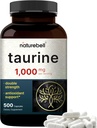 NatureBell Creatine Monohydrate Powder & Taurine Capsules 1,000mg Per Serving Bundle Pack | High Absorption Micronized Creatine | Essential Amino Acids Supplement 6