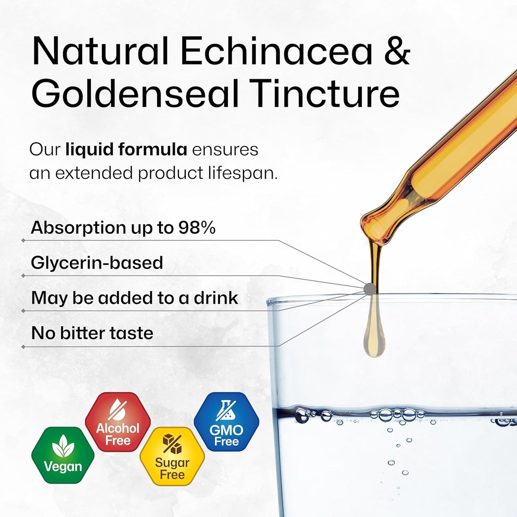 BIO KRAUTER Echinacea with Goldenseal Tincture 4 Fl. Oz. & Olive Leaf Tincture 4 Fl. Oz. 5