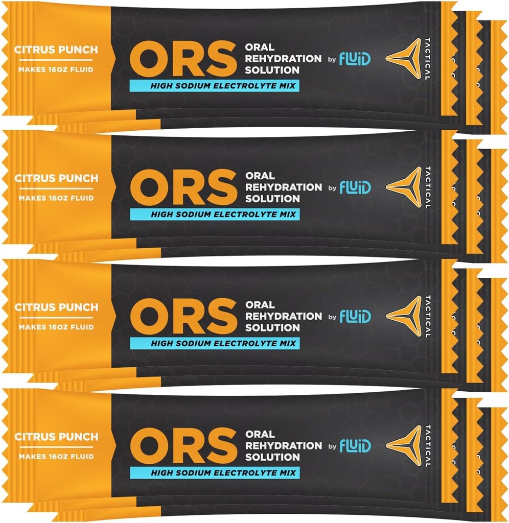 Fluid Tactical - ORS (Oral Rehydration Solution), Recover Faster, Extreme Dehydration Electrolytes, 12pack (Citrus Punch) 2