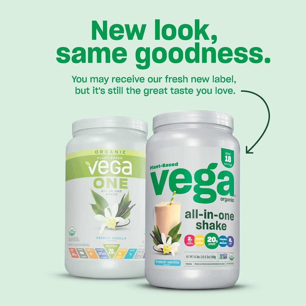 Vega Organic All-in-One Vegan Protein Powder, Chocolate Mint - Superfood Ingredients, Vitamins for Immunity Support, Keto Friendly, Pea Protein for Women & Men, 1.6 lbs (Packaging May Vary) 3