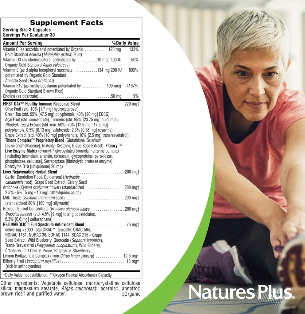 Natures Plus AgeLoss Liver Support - 90 Capsules - with Artichoke, Milk Thistle & Choline - Vegetarian, Gluten Free - 30 Servings 5