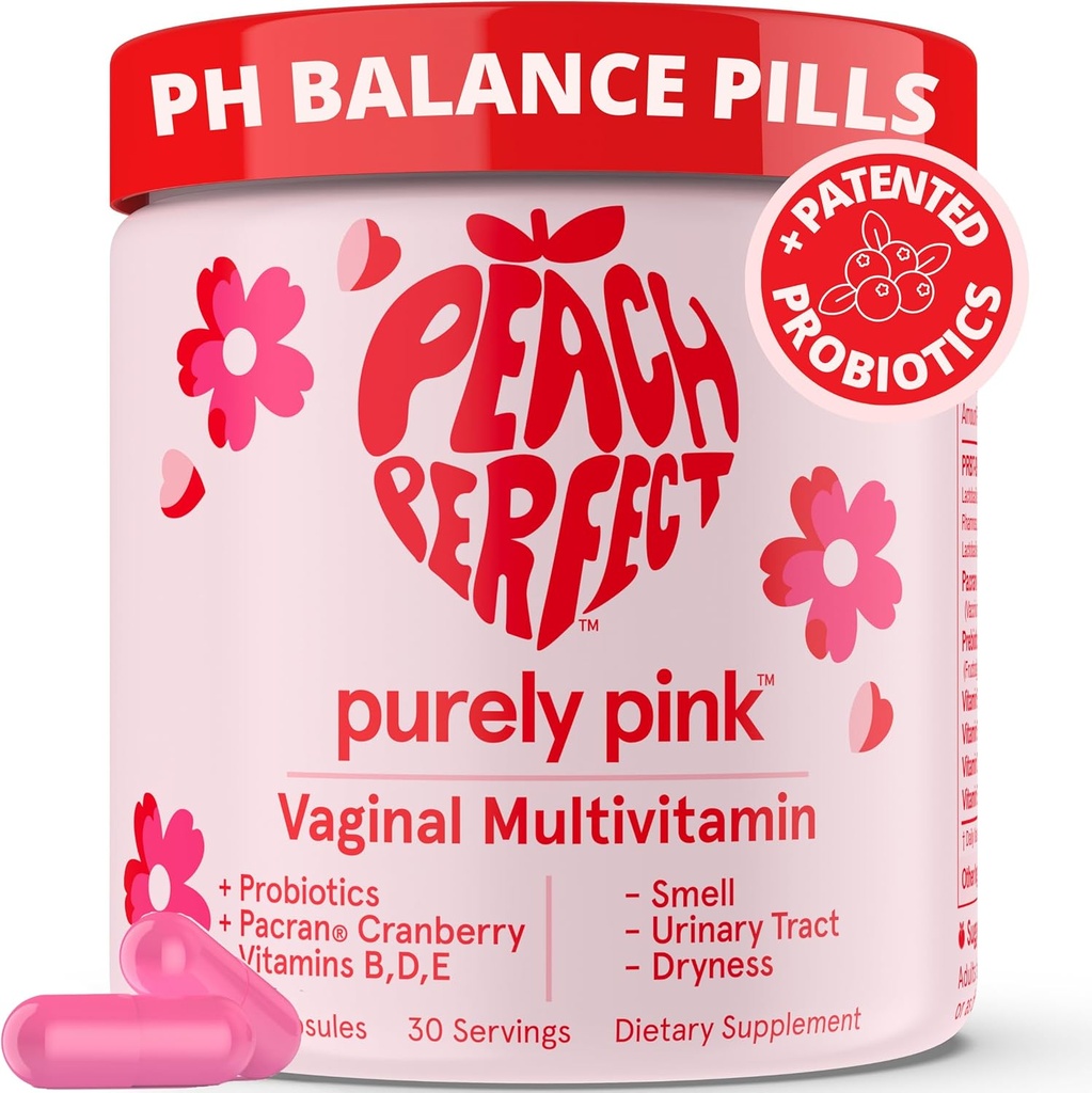 Purely Pink Prebiotic & Probiotics for Women Multivitamin, Vaginal Health Cranberry Supplement Vitamins, Supports pH Balance, Feminine Care, Urinary Tract Health, Healthy Flora and Odor, 30 Servings 2