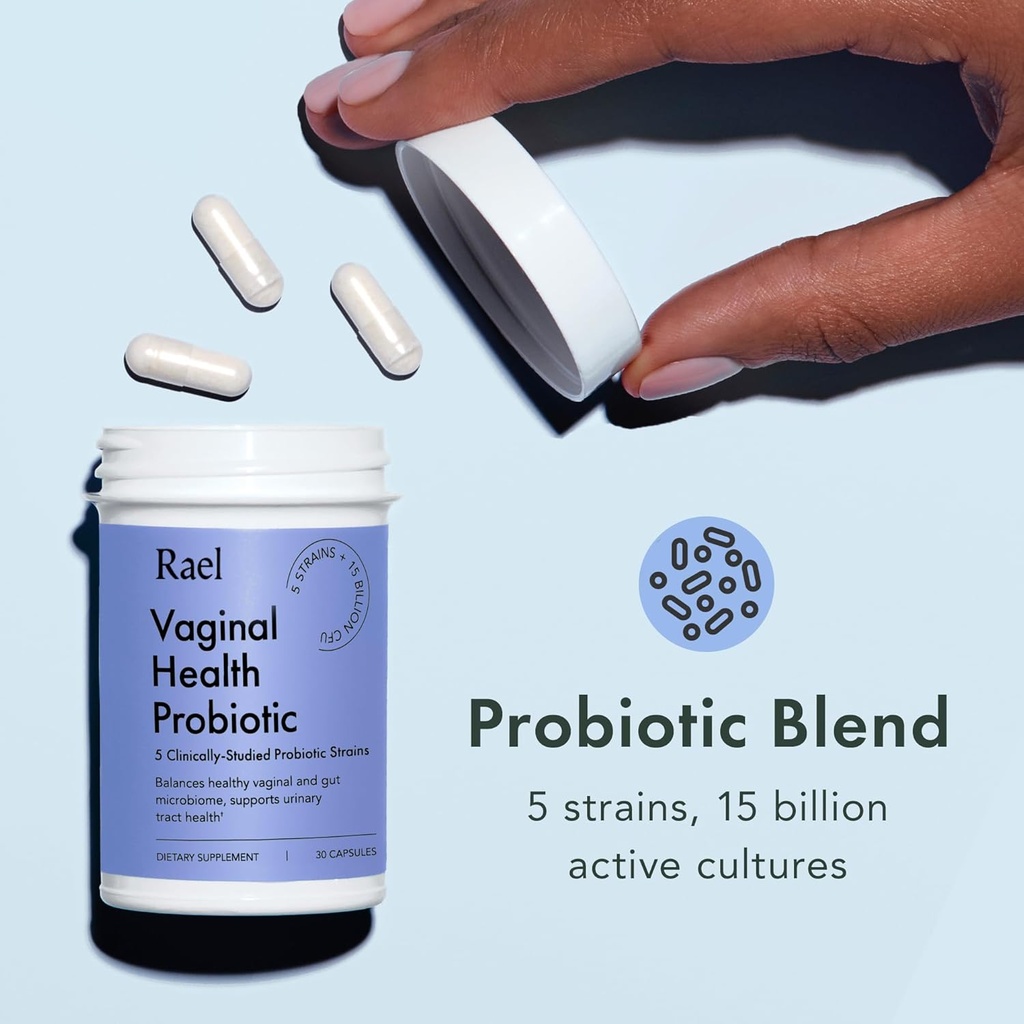 Rael Bundle - Probiotics Supplements for Women, Digestive Enzymes, Urinary Tract Health (30 Day Supply) & Flushable Feminine Wipes, pH Balance (10 Count, Pack of 3) 4