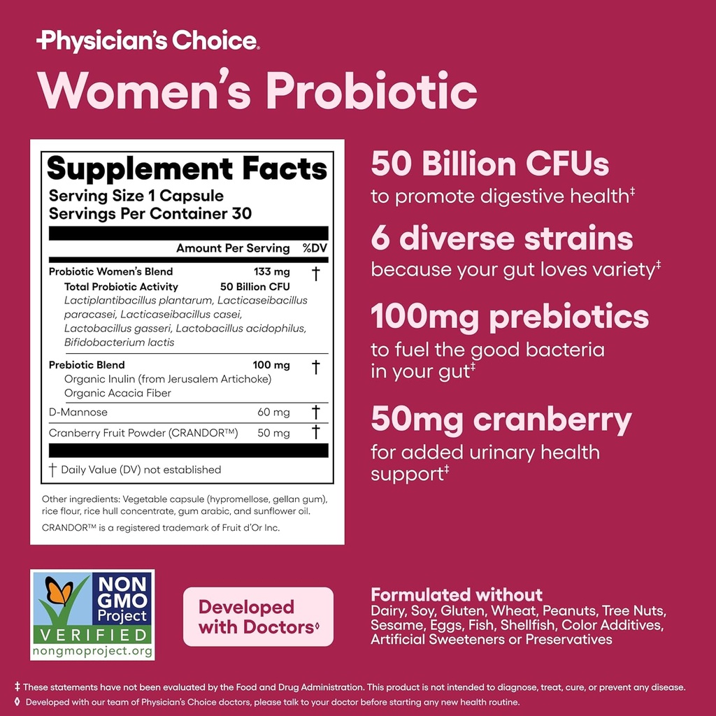 Physician's CHOICE Feminine Power Duo Bundle - Vaginal Probiotic + Womens Probiotic 6