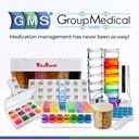 GMS VitaVault Vitamin & Pill Organizer - Medicine Cabinet Organizer with 6 Separate Large Compartments - Store up to 60 Days Worth of 6 Different Vitamins - Fits All Size Supplements - 1 pc 6