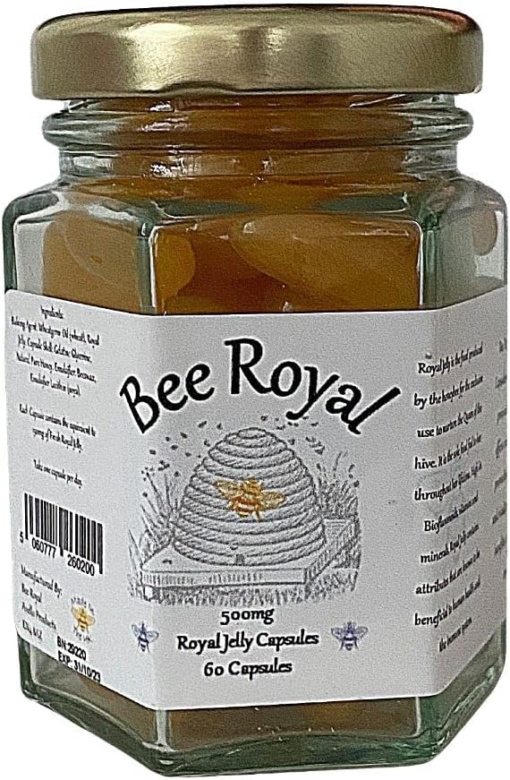 Bee Royal - 500mg Fresh Royal Jelly Capsules - 60 Capsules of 100% Fresh Queen's Jelly NOT Freeze Dried Extract - Supports Immune System, Fertility, Energy Management, Reduces Tiredness & Fatigue 3