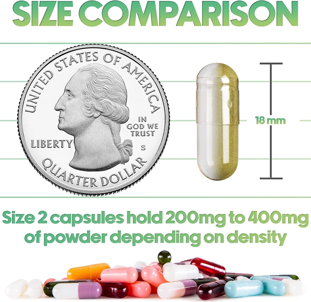 XPRS Nutra Size 2 Empty Capsules - 500 Count Empty Gelatin Capsules - Pills DIY Capsule Filling - Pure Bovine Pill Gel Caps for Do-It-Yourself Supplements (Silver) 4