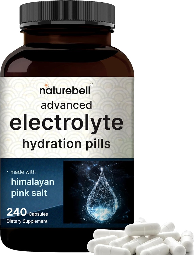 NatureBell Creatine Monohydrate Powder & & Advanced Electrolyte Hydration Pills Bundle Pack | High Absorption Micronized Creatine | Fast Hydrating Keto Electrolytes 6