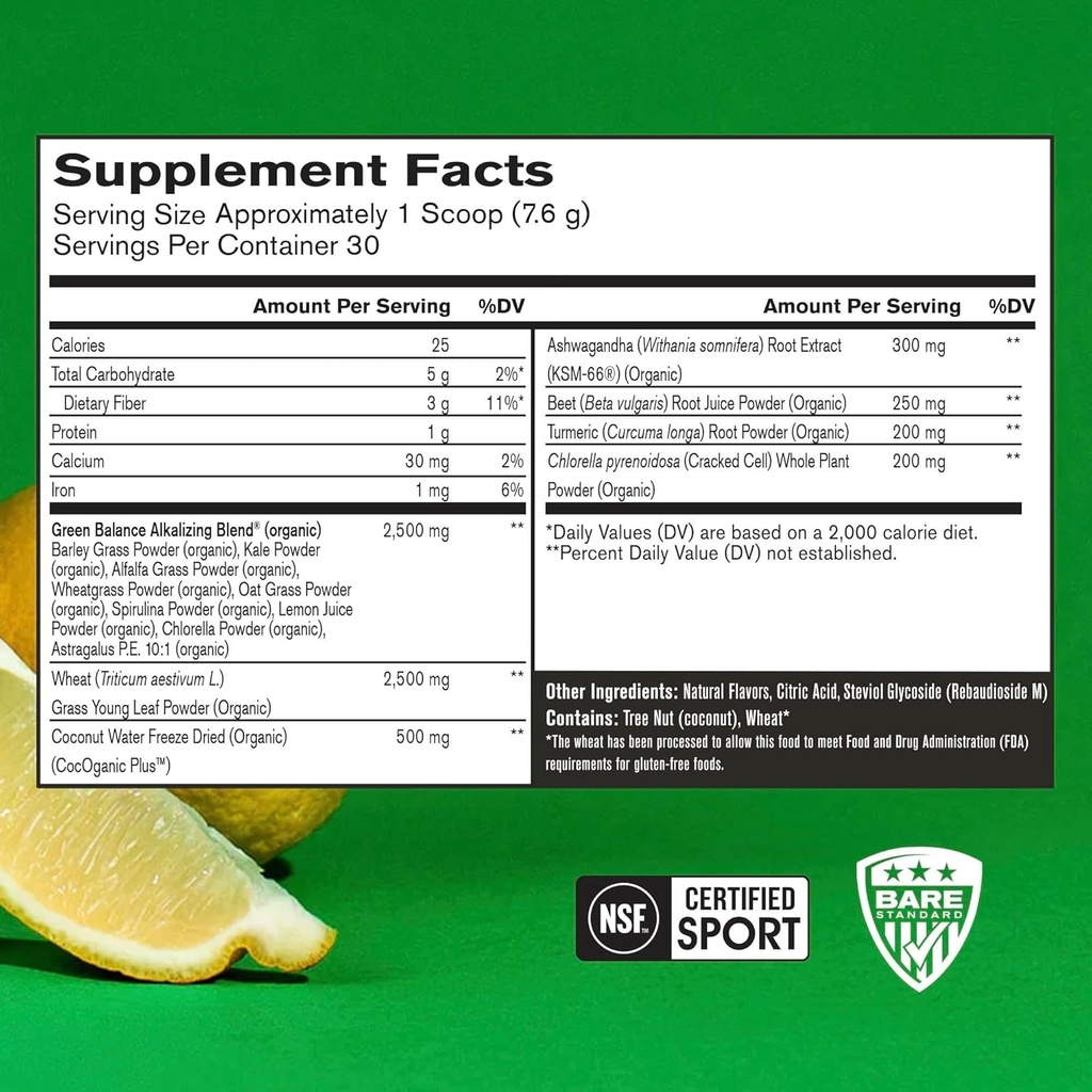 BARE PERFORMANCE NUTRITION, BPN Strong Greens Superfood Powder, Improved Digestion, Increased Energy, Immune System Support, Sweet Mint, 30 Servings 3