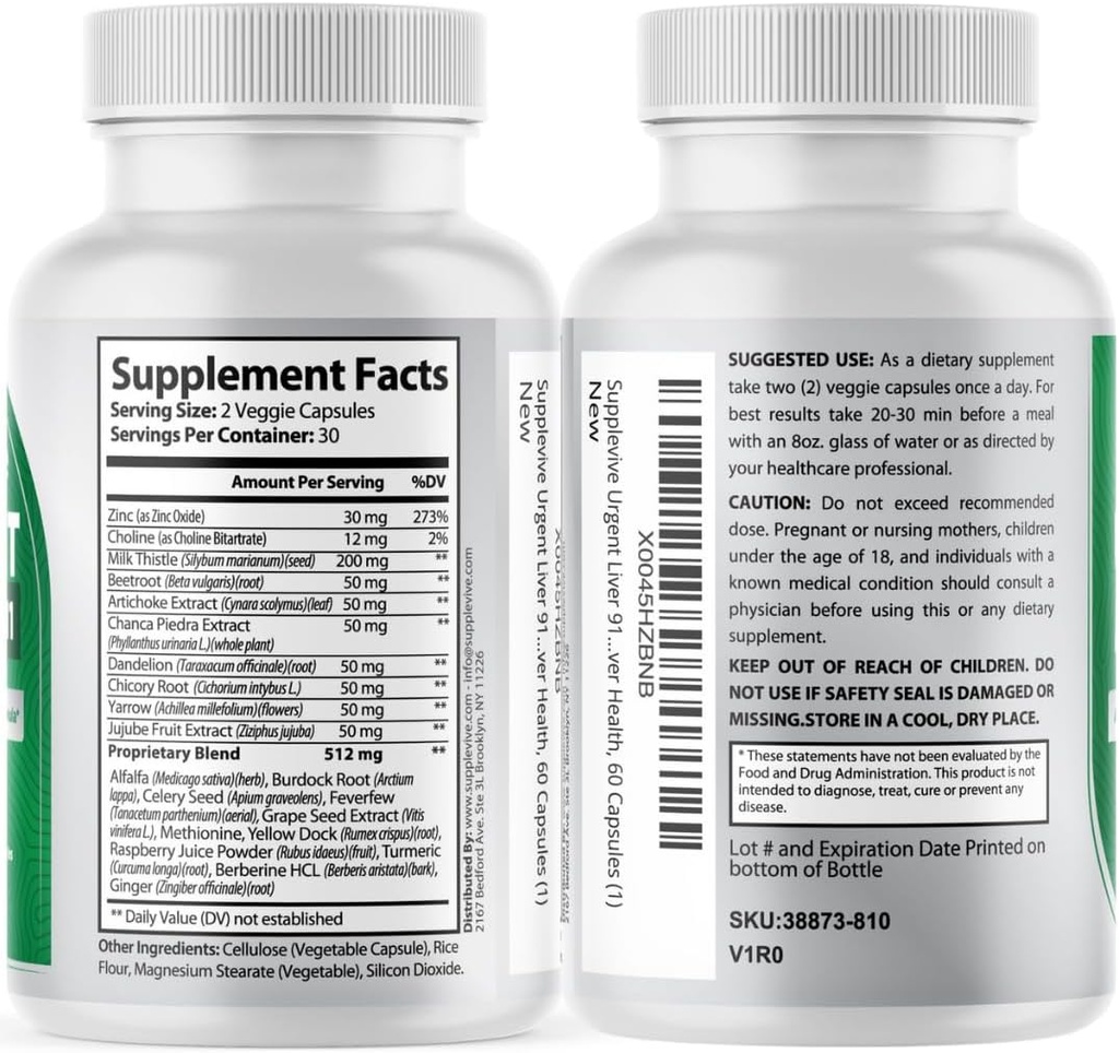 Urgent Liver 911 Herbal Liver Support Supplement Liver Cleanse Detox & Repair Formula with Milk Thistle Silymarin Dandelion Root and Artichoke Extract for Liver Health, 60 Capsules (6) 6