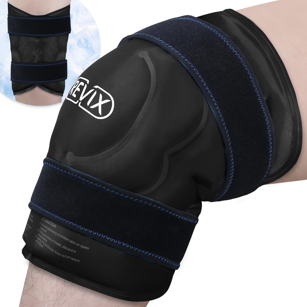 REVIX 20''' XXXL Reusable Ice Knee Wrap für Discomfort Reduction, Extra große kalte Therapie Gel Pack für Knie, Rücken, Schulter Erholung und Post-Workout Erholung, weiche Plüsch Futter Cold Pack