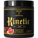 Ambrosia Kinetic Organic Preworkout, Pilz Enhanced Natural Pre Workout Supplement, Nootropic Superfood Pulver für Energie (Watermelon Candy)