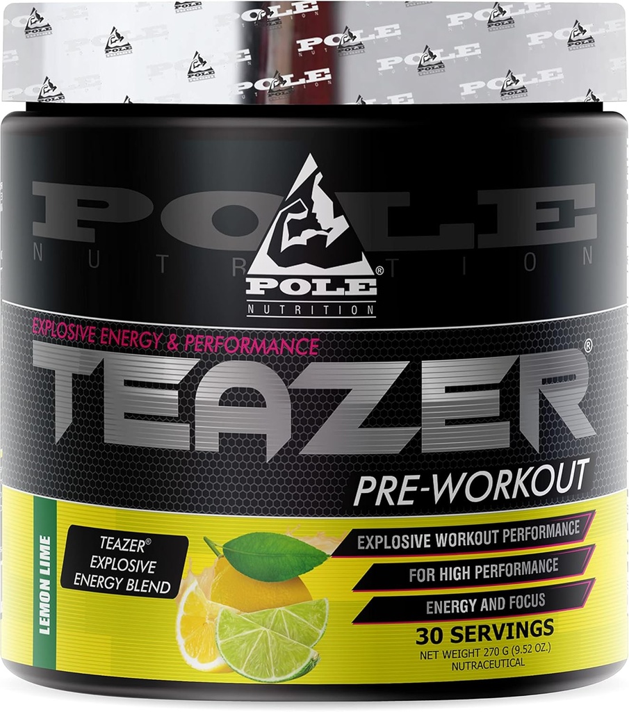 Pre-Workout Pulver | Aromatisiert, maximale Leistungsformel | 270 Gramm, 30 Servieren (Lemon Lime)