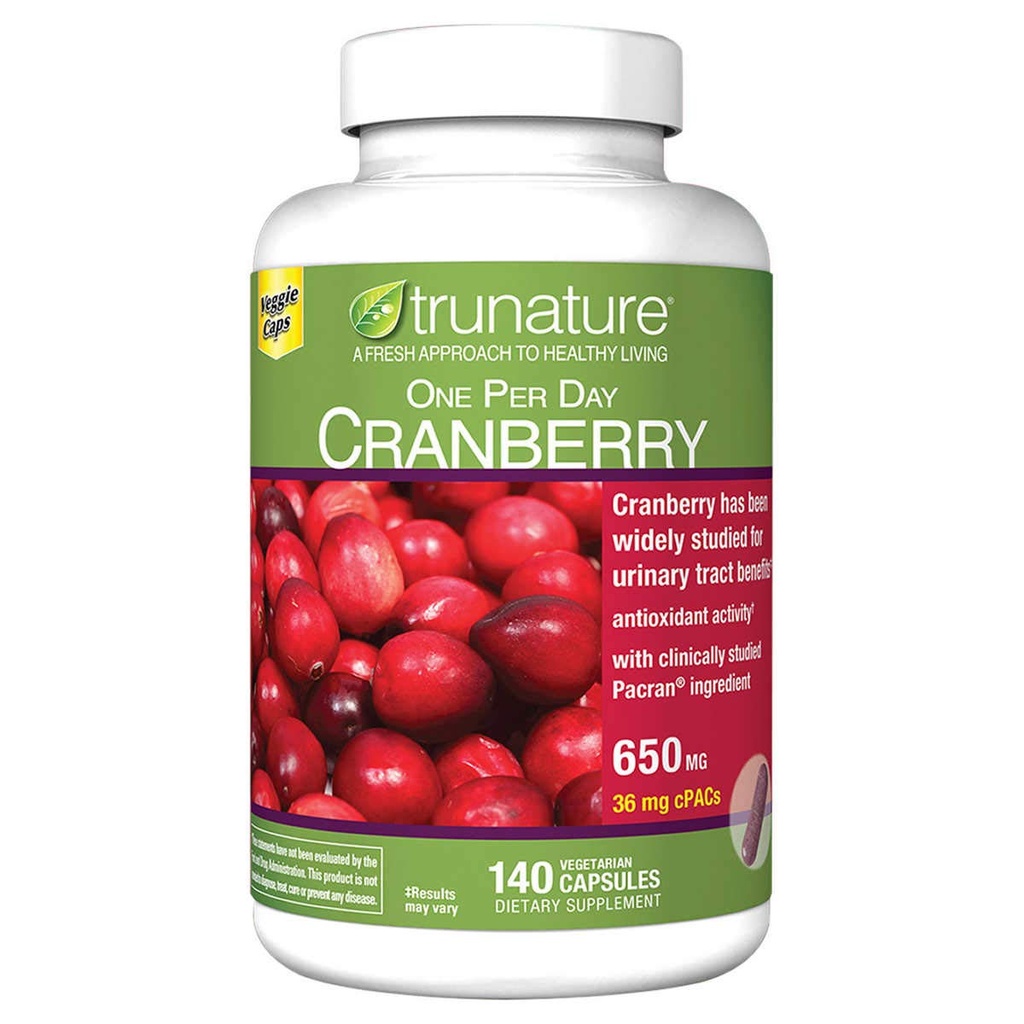 trunature Cranberry 650 mg, 140 Vegetarische Kapseln (3 Pack)
