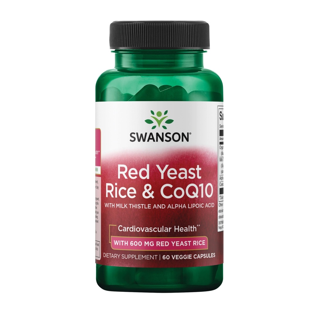 Swanson Traditionelle Rote Hefereis & CoQ10 mit Milchdistel und Alpha Lipoic Acid 60 Veg Kapseln