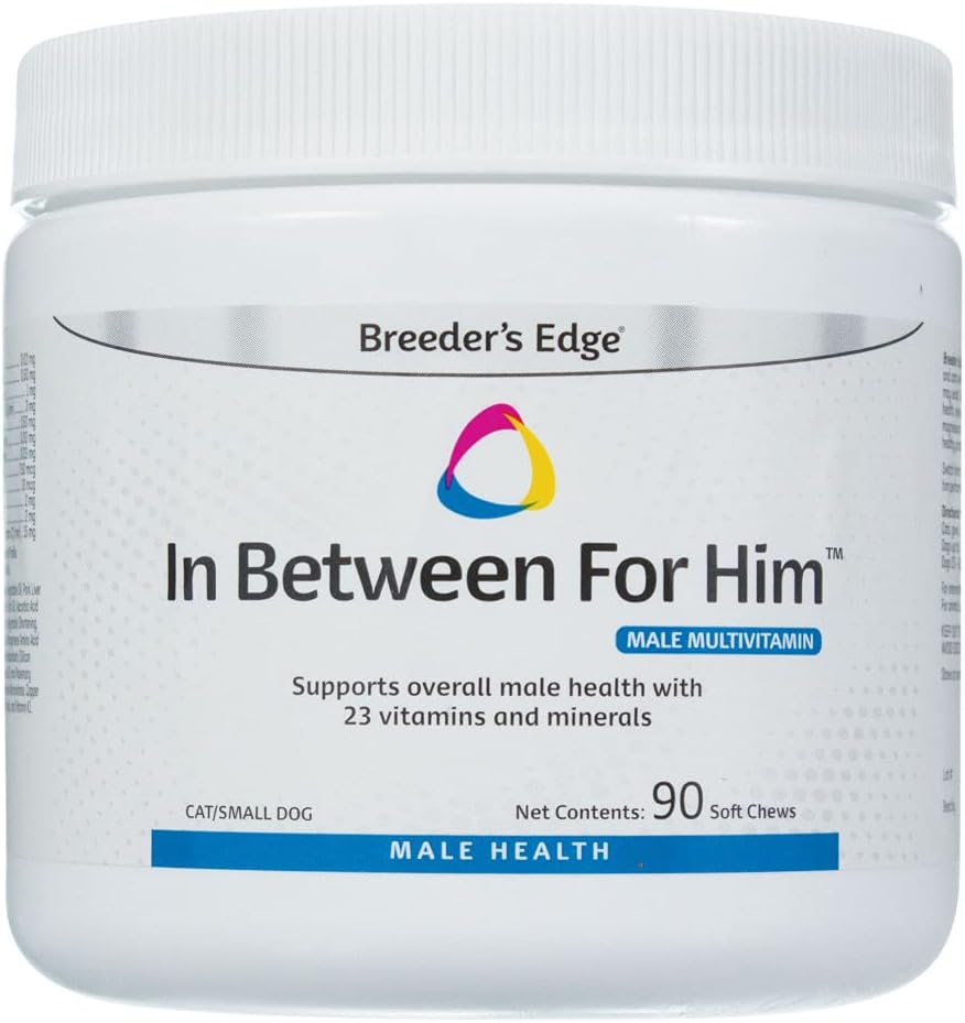 Züchter Rand zwischen ihm Multivitamin für männliche Hunde und Katzen, unterstützt Energie, Herz-Kreislauf-Funktion, und Prostata-Gesundheit, 23 Vitamine und Mineralien, Made in USA, 60 Count