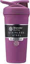 BlenderBottle Strada Shaker Cup Insulated Edelstahl Wasserflasche mit Draht Whisk, 24-Ounce, Pflaume
