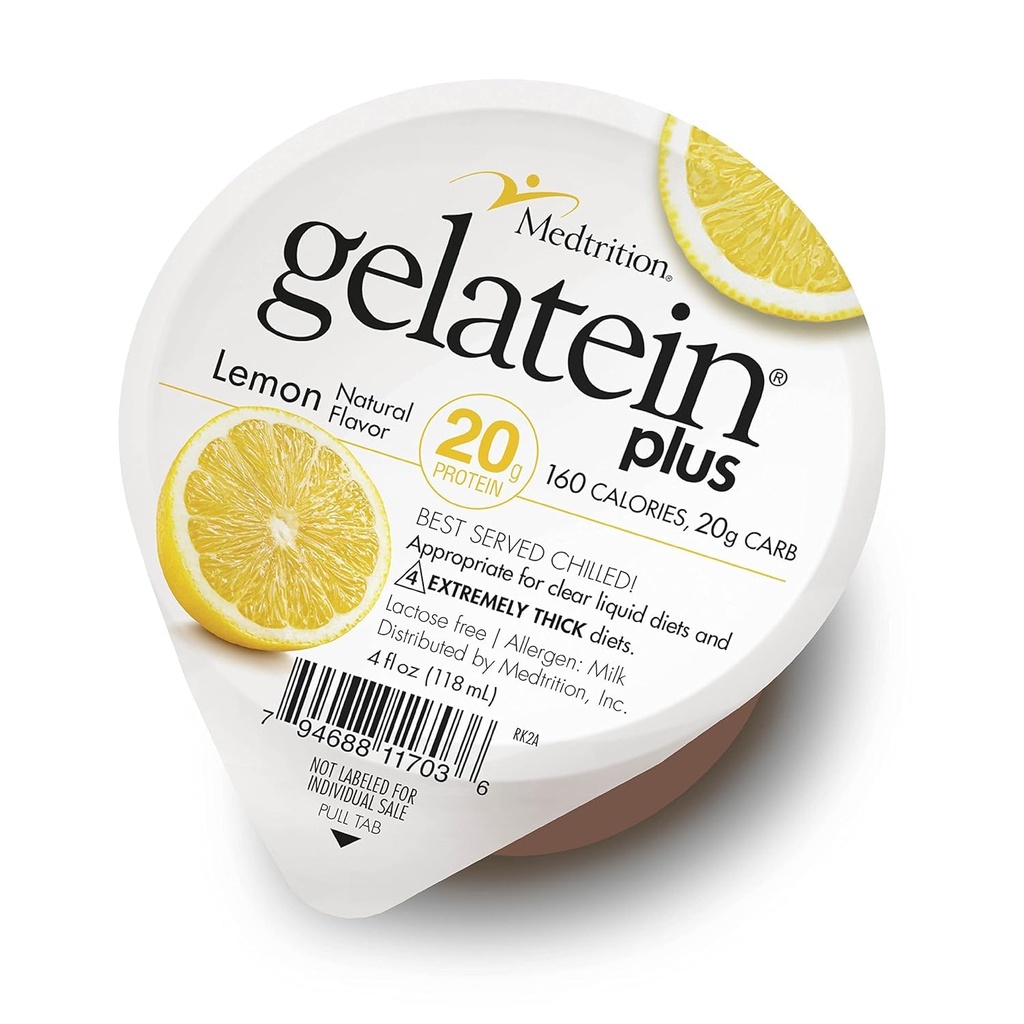 Medtrition Gelatein Plus Zitronen: 20 Gramm Protein. Ideal für klare flüssige Ernährung, schluckende Schwierigkeiten, Dialyse und Onkologie. Tolle Vor- oder Nacharbeit Snack. (36 Pack) ...