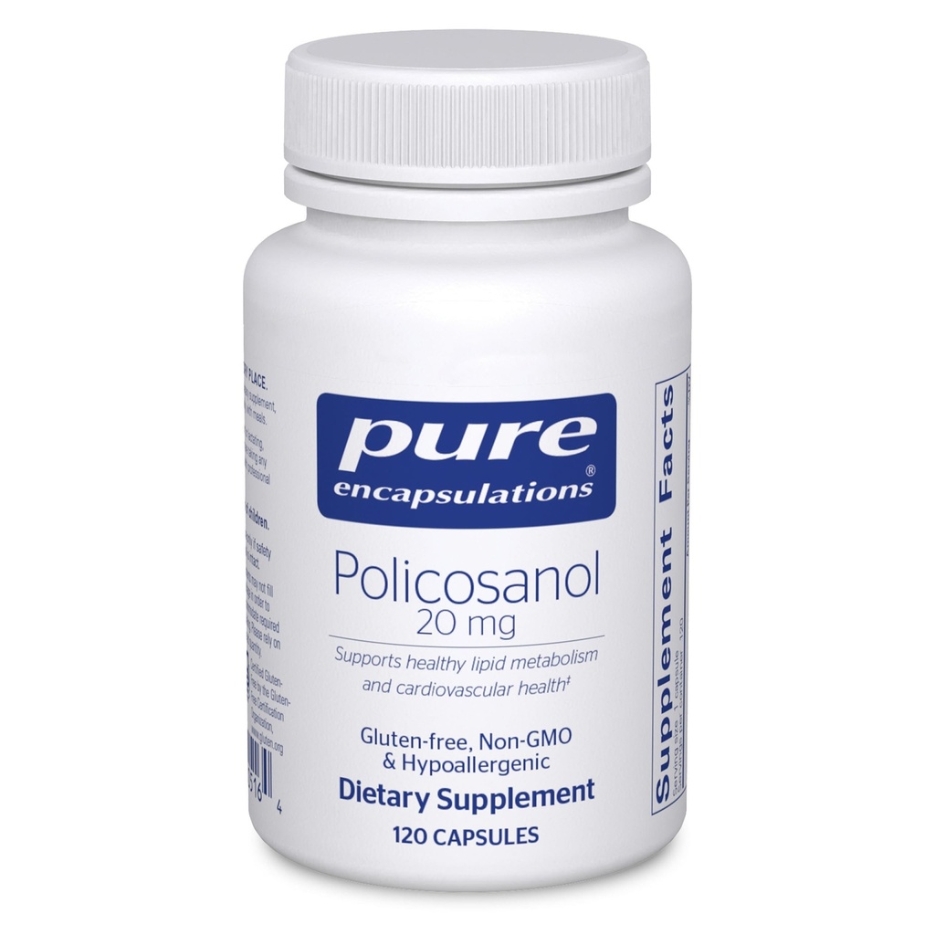 Pure Encapsulations Policosanol 20 mg | Hypoallergenic Supplement Supports Healthy Lipid Metabolism and Cardiovascular Function* | 120 Capsules
