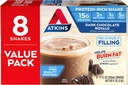 Atkins Gluten Free Protein-Rich Shake, Dark Chocolate Royale, Keto-Friendly, 8 Count (Pack von 1)