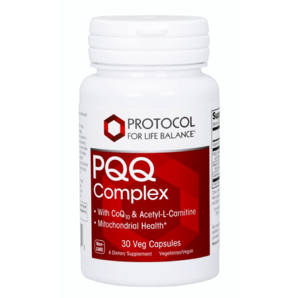 PROTOCOL FOR LIFE BALANCE PQQ Complex - Mitochondrial Health - with CoQ10 & L Carnitine - B Vitamin - Supplement for Energy - 30 Veg Caps