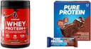 Six Star Elite 100% Whey Protein Plus Triple Chocolate 1.8lbs und Pure Protein Chocolate Deluxe Protein Bars 12 Count Pack
